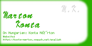 marton konta business card